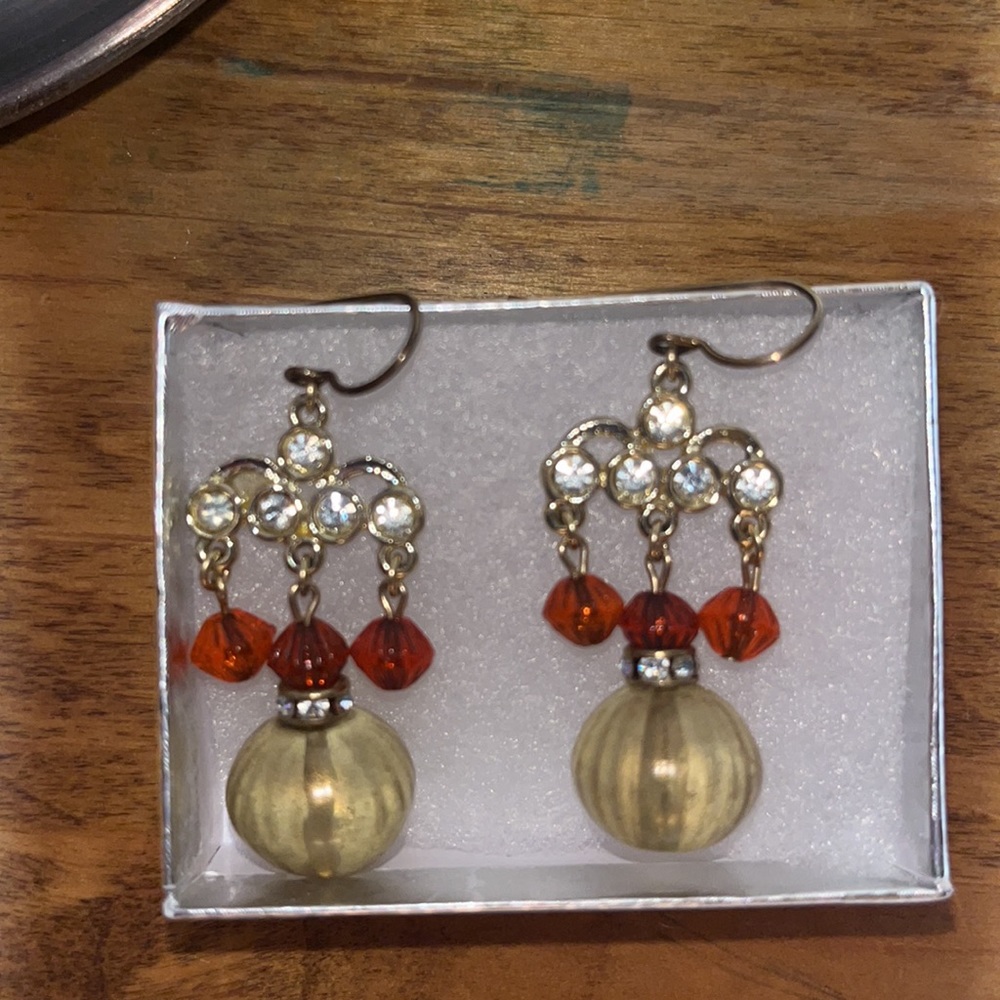 Vintage Beaded Dangling Statement Earrings - Picture 1 of 6